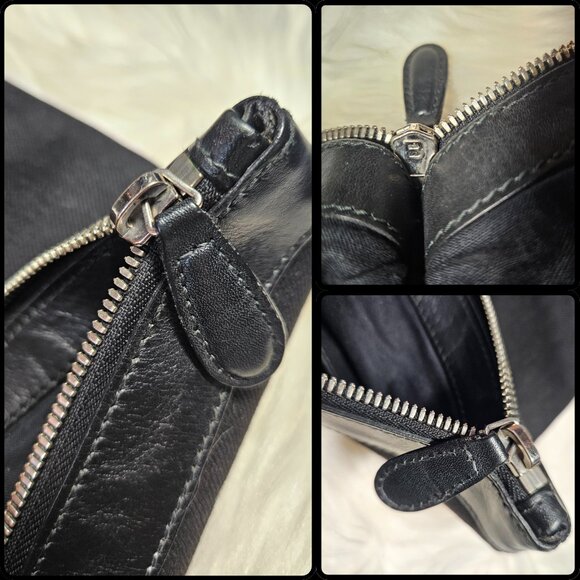Balenciaga Black Canvas and Leather Medium Pouch - Picture 15 of 17